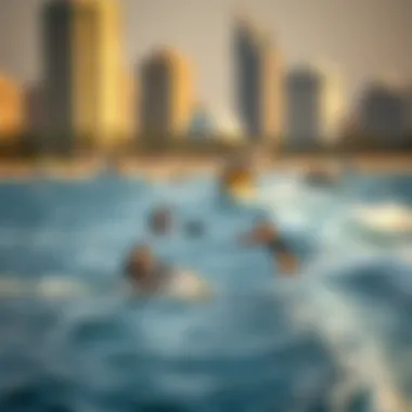 Exciting Water Sports Activities Visitors engaging in water sports at JBR