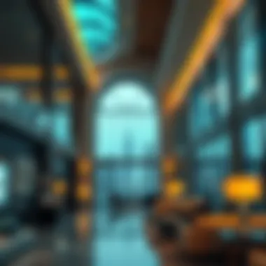 Interior Design of the Crescent Building Interior view showcasing the modern design elements of the Crescent Building.