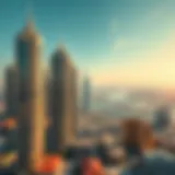 Aerial view of Dubai's skyscrapers and vibrant neighborhoods