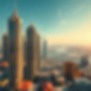 Aerial view of Dubai's skyscrapers and vibrant neighborhoods