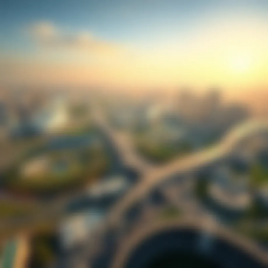 Aerial view of Dubai Motor City showcasing its layout and green spaces