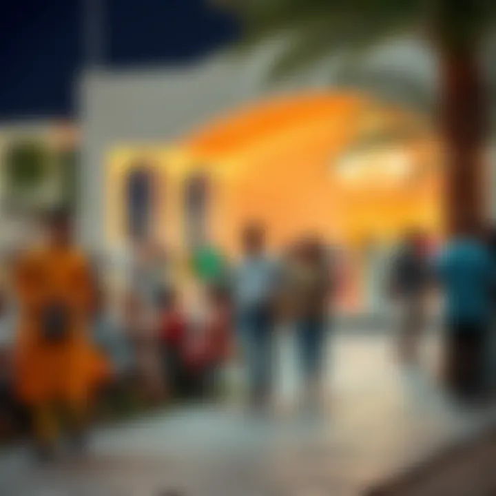 Community event taking place at the Furjan Pavilion, highlighting local culture