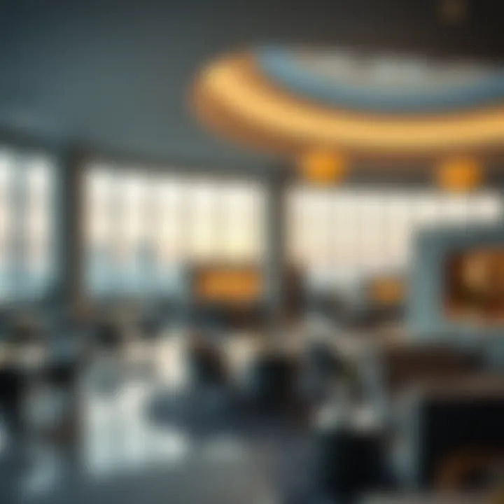 Interior of the Furjan Pavilion featuring various modern amenities