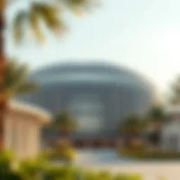 Majestic view of the Furjan Pavilion showcasing its modern architectural design
