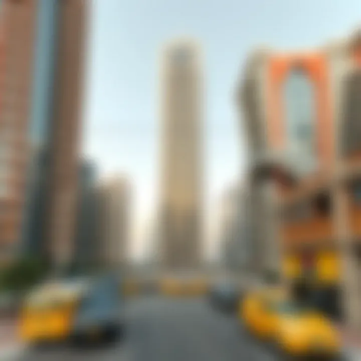 Panoramic view of the JLT building showcasing its unique architecture