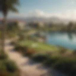 Scenic view of The Lakes Club landscape