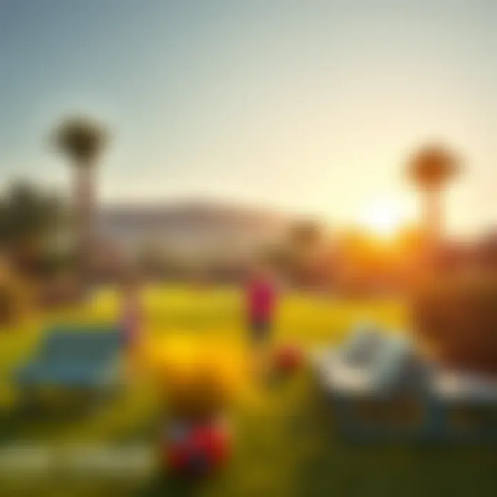 Families enjoying leisure activities in Arabian Ranches parks