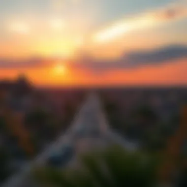 Scenic view of Arabian Ranches at sunset