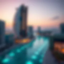 Stunning architectural view of Oasis Star in Dubai