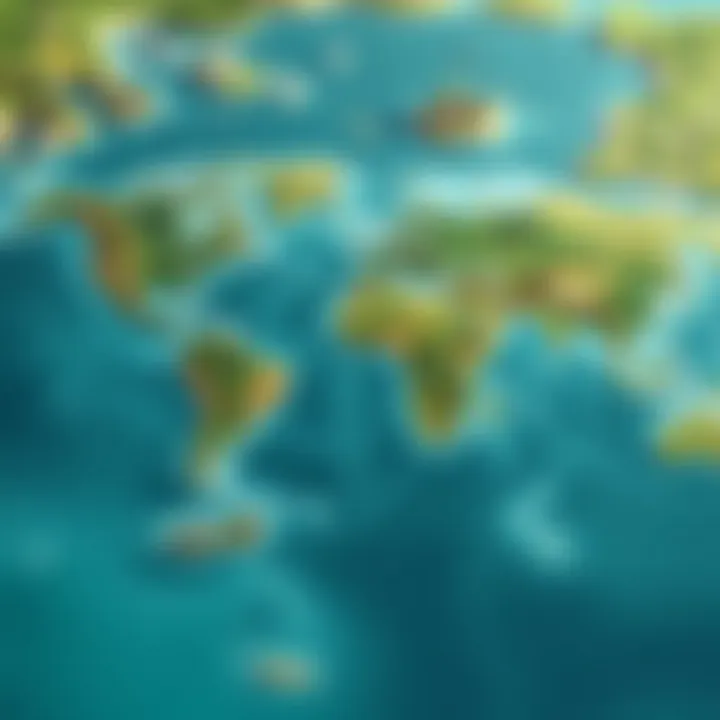 Geographical Layout of the World Islands Map showing the geographical layout of the World Islands project