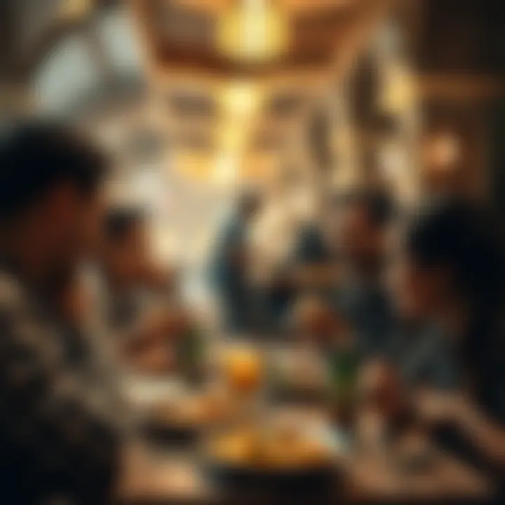 A family enjoying a delightful meal at Tihama Mandi Restaurant, sharing moments together