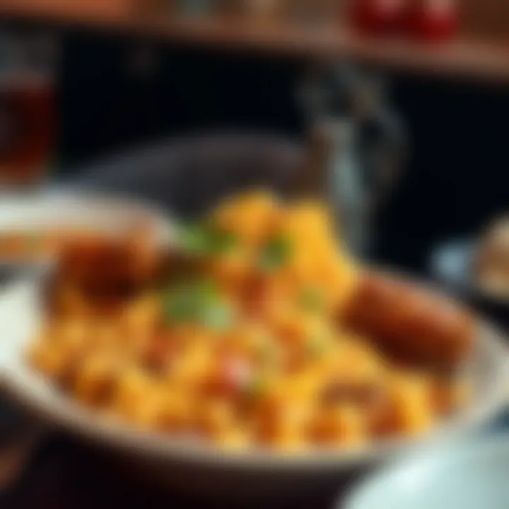 A beautifully plated traditional Mandi dish showcasing aromatic rice and tender meat