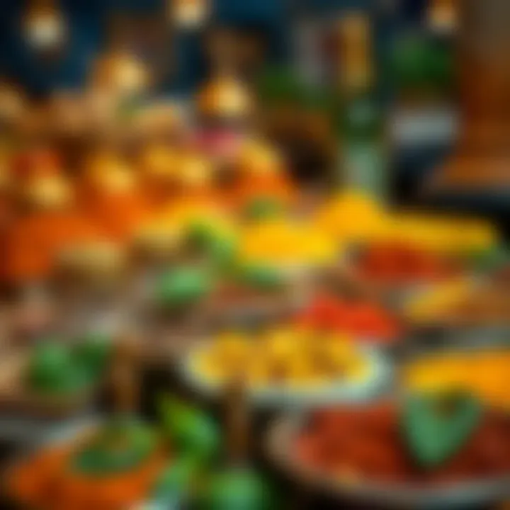 A vibrant display of various spices used in Mandi cooking, reflecting rich culinary heritage