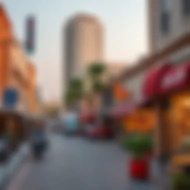 Vibrant Street Scene Vibrant street scene highlighting local shops and cafes.