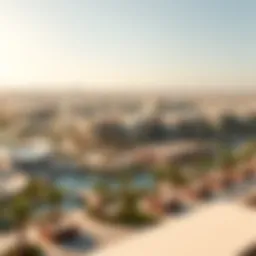 Aerial view showcasing the modern architecture of Wasl Oasis