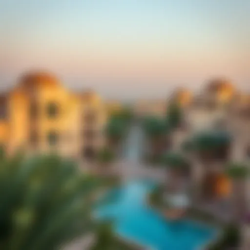 Architectural Marvels of Wasl Village A panoramic view of Wasl Village showcasing its unique architectural blend