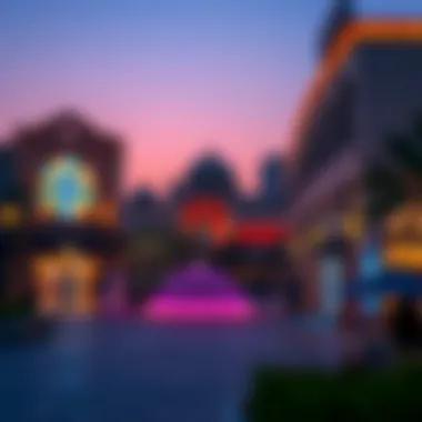 Evening ambiance of Zabeel Plaza with lights