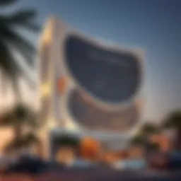 The stunning exterior facade of Faltaat Building showcasing unique architectural elements