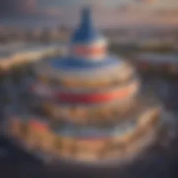 A panoramic view of IHOP Festival City showcasing its modern architecture.