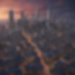 Vibrant skyline of International City showcasing diverse architecture