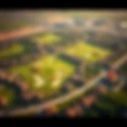 Aerial view showcasing the lush landscapes of Jumeirah Golf Estates