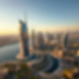 Aerial view showcasing the Jumeirah Lake Towers and surrounding landscape