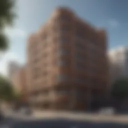 A stunning view of the Latifa Building showcasing its unique architectural features