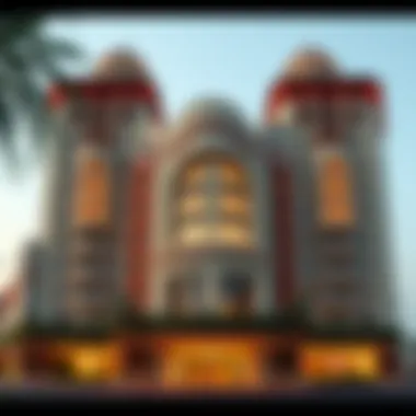 Architectural detail of the Lootah Building showcasing its unique design