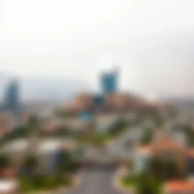 Panoramic view of Al Qusais highlighting the Lootah Building in the landscape