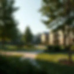 Tranquil park setting in Minutes Meadows Village