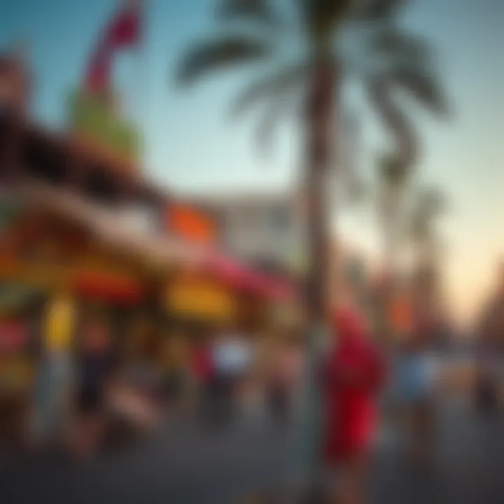 Vibrant street scene in Mirdif reflecting local culture and community life.