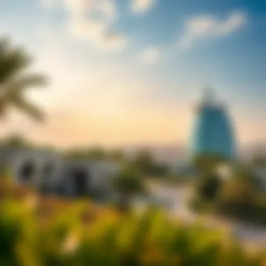 Surrounding landscape integrating urban development with nature