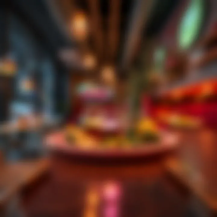 Charming bistro ambiance with vibrant colors