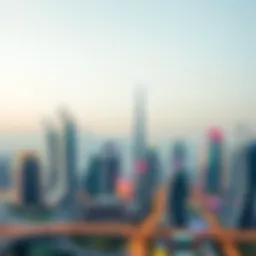 Vibrant skyline of International City in Dubai