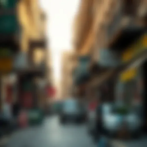 The Vibrant Streets of Satwa A bustling street view of Satwa showcasing local shops and cafes