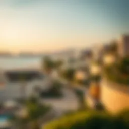 A panoramic view of Silver Sands showcasing its unique architecture
