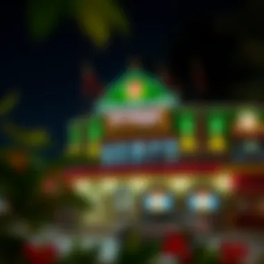 Exterior view of Sri Vaigai Restaurant showcasing its vibrant architecture