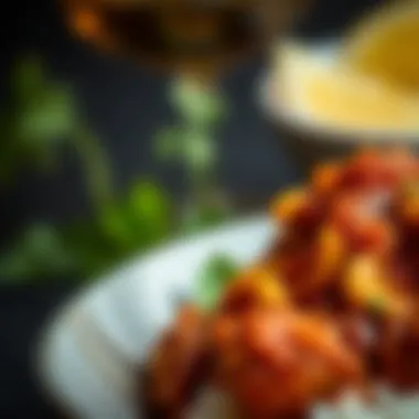 Close-up of a signature dish highlighting the rich textures and colors