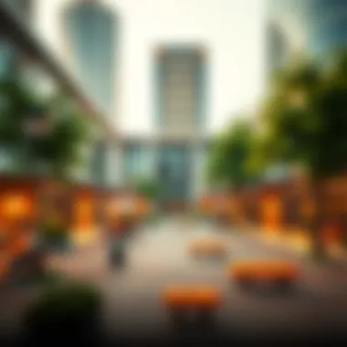 Community Engagement Spaces at Sultan Business Centre Community area featuring amenities and social spaces