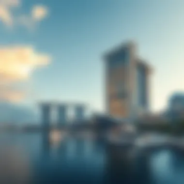 Stunning architectural view of Tiger Tower Marina