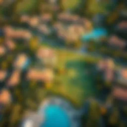 Aerial view of Jumeirah Golf Estate showcasing lush greens and luxurious villas