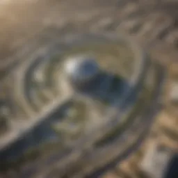 Aerial view showcasing Dubai Silicon Oasis and nearby metro stations