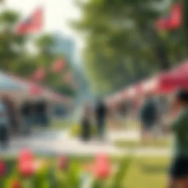 Community events taking place in the park