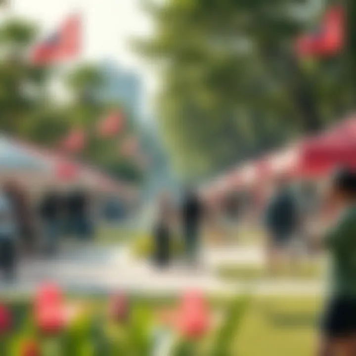 Community events taking place in the park