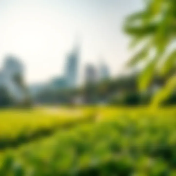 Lush greenery at Wasl Green Park